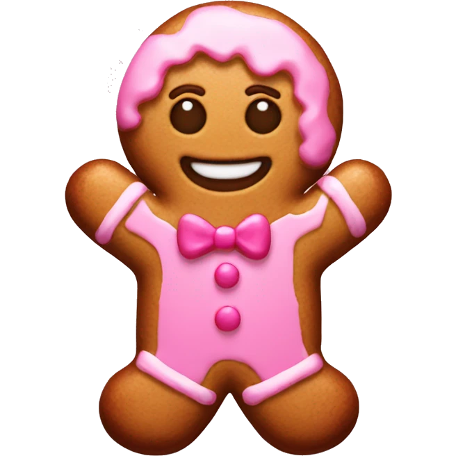 Pink Gingerbread man emoji