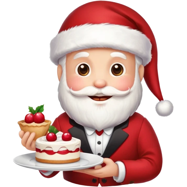Santa holding dessert plate  emoji