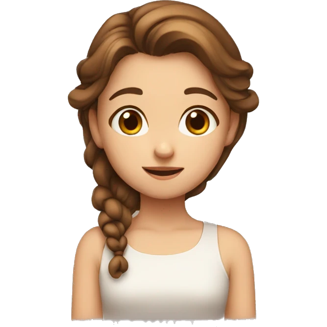 Cute brown-haired girl With cute expressions  emoji
