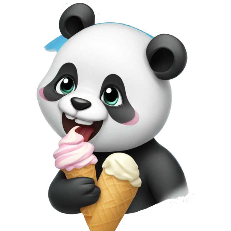 Panda eating ice cream emoji
