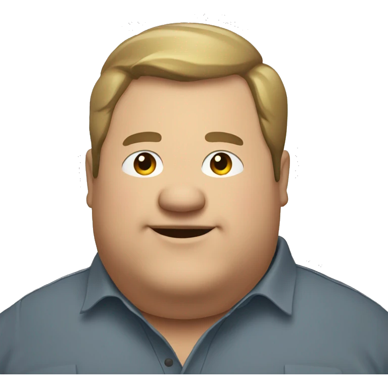 Fat man with overshirt profile picture, happy emoji