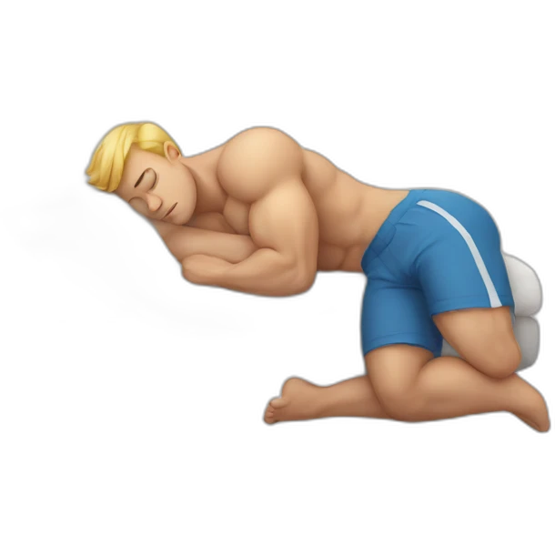muscular white man sleeping zzz emoji