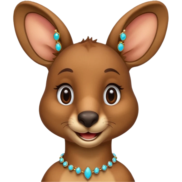 kangaroo with earrings emoji