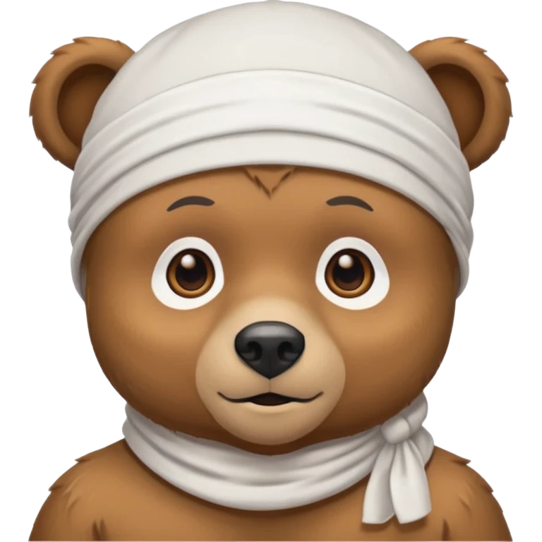 Сделай лицо медведя в белой дюраге emoji