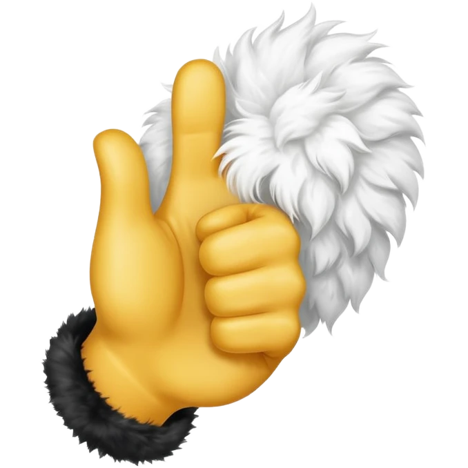 Hand  thumbs up white fur emoji