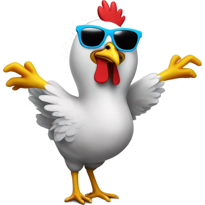 chicken with sunglasses dancing rave lights emoji