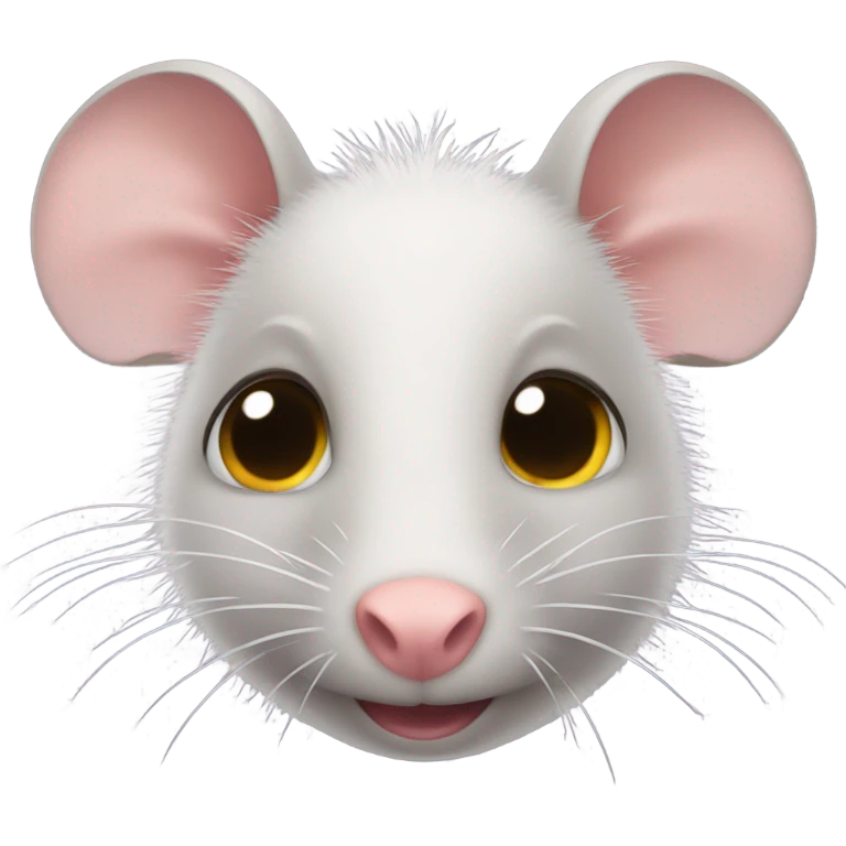Rat rodent with makeup on facing forward, big eyelashes spiky lashes emoji