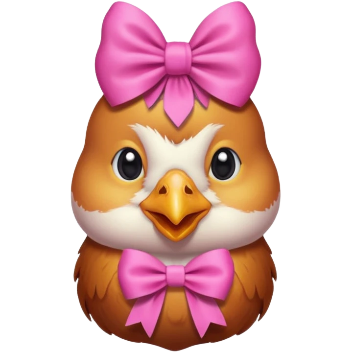 Pollito con un lazo rosado emoji