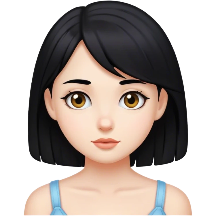 Chica blanca cabello negro  emoji