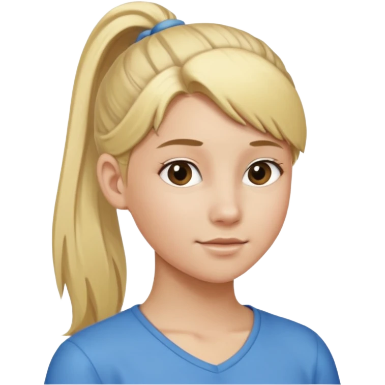 Blonde white teenager with a ponytail emoji