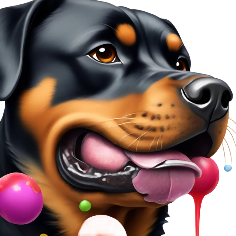 Rottweiler eating paintballs emoji