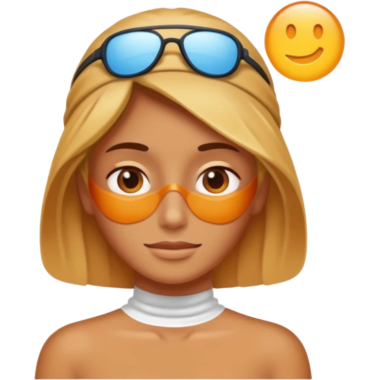A shinning sun with suncreen on emoji