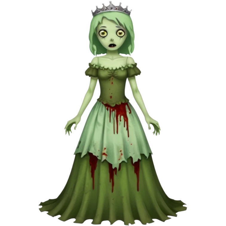 zombie princess full body torn dress emoji