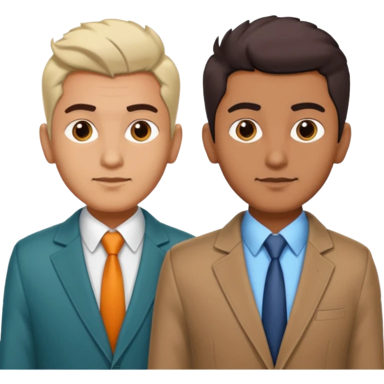 two same look brother both busnessmen indian look just gove diffrenet colour of coat and little bit variation in hairstyle emoji