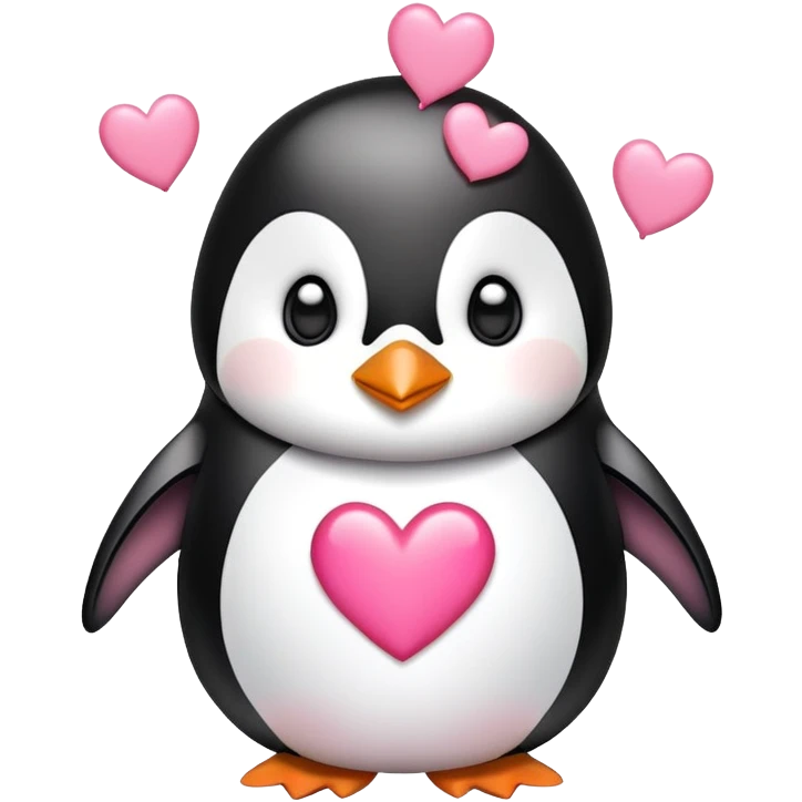 Pengüin with pink hearts in the head emoji