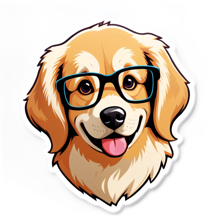 Girl golden retriever that is a nerd emoji