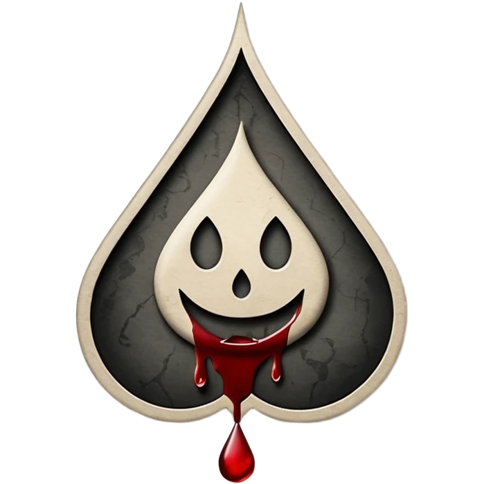 Minimalist emoji-style sticker of a gothic paper with “your soul” in blackletter, desaturated blood drop as signature, grayscale ink and parchment texture



 emoji