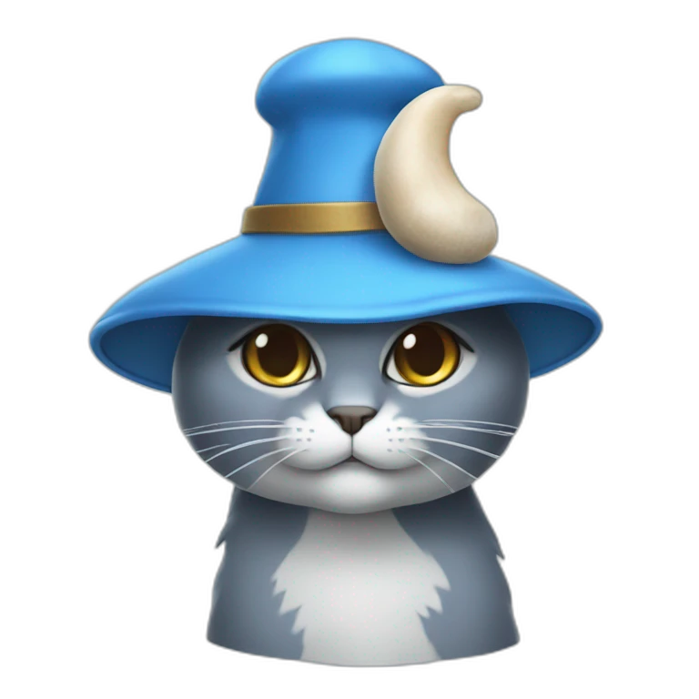 blue cat with mushroom hat emoji