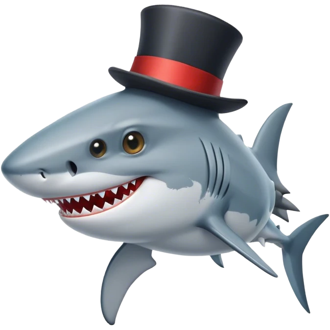 Shark with a top hat emoji