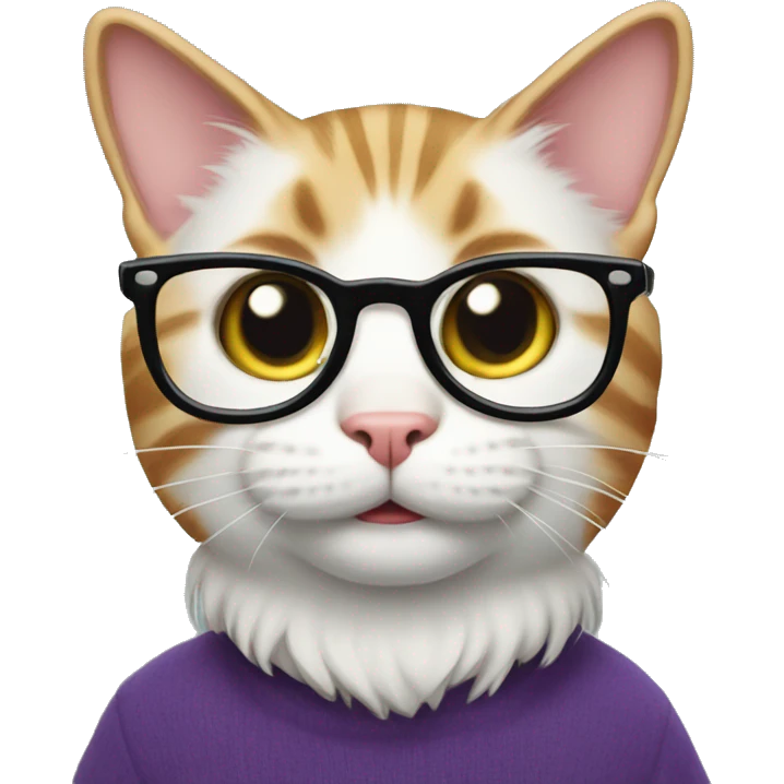 nerd cat being silly emoji