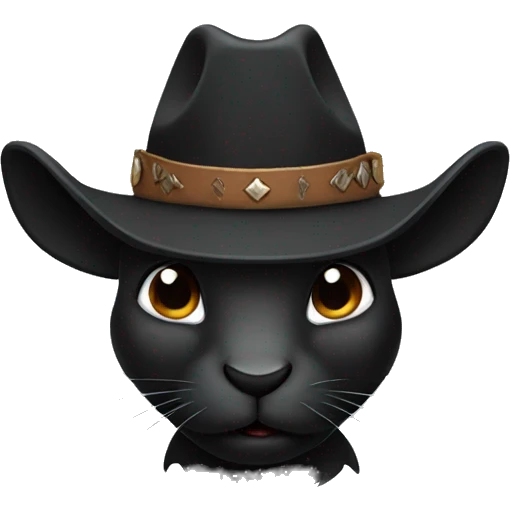 black rabbit with a cowboy hat  emoji