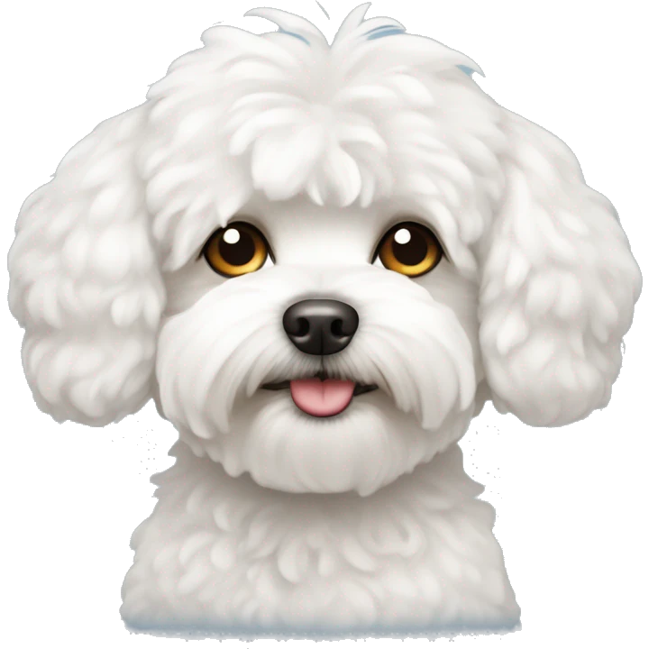 maltipoo dog with white fur on her forehead emoji