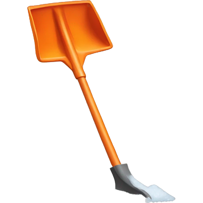 Orange snow shovel emoji