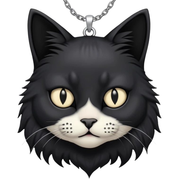 Goth cat with silver item  emoji