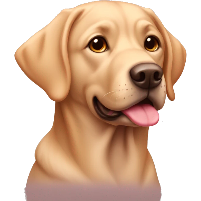 Tan lab with pink Collar and brown eyes  emoji