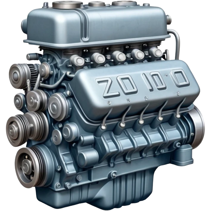 Detailed ZIL-130 V8 truck engine, Soviet automotive design, mechanical parts visible emoji