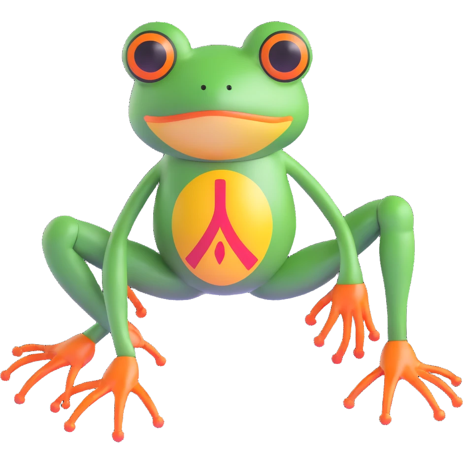 biohazard frog with robotic leg emoji