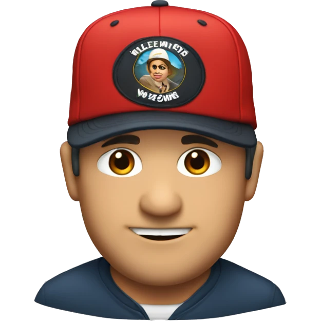 Mike wazovski in red hat emoji