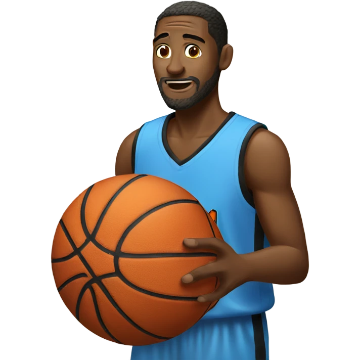 Man talking with basketball  emoji