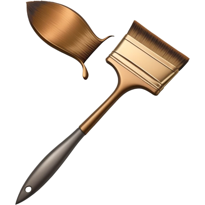 A paintbrush that transforms into a human metal silhouette, symbol of artistic identity emoji