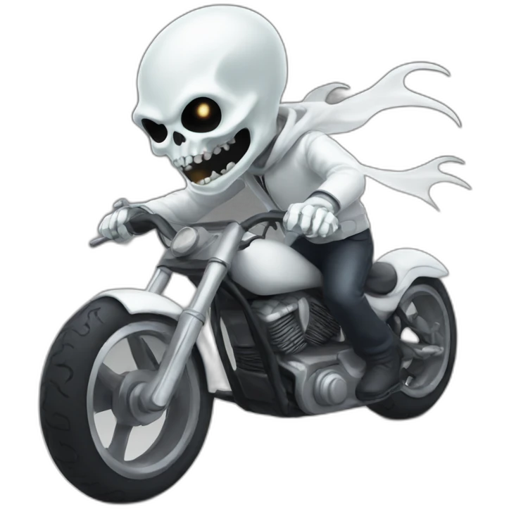 white alien ghost rider emoji