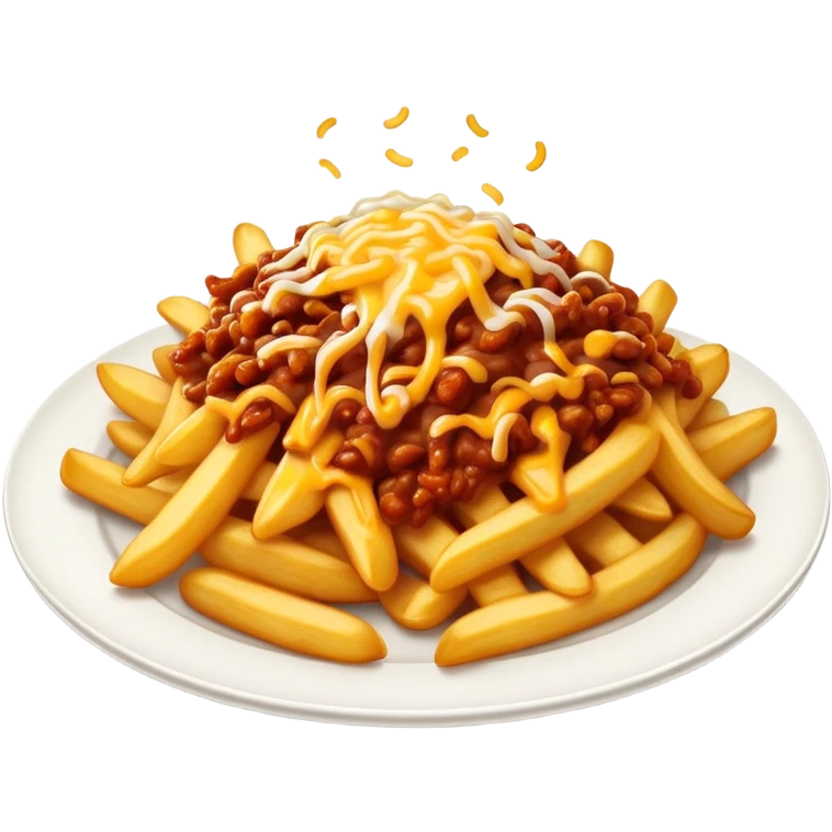 Plate of chili cheese fries  emoji