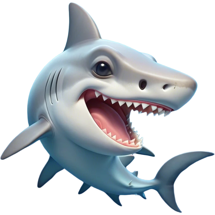 Cinematic Cute Yawning Hammerhead Shark Portrait Emoji, Head tilted slightly with a dramatic, wide-open yawn, showcasing its unique hammer-shaped head with relaxed, drooping fins and sleepy, half-closed eyes, Simplified yet irresistibly adorable features, highly detailed, glowing with a soft, cozy oceanic glow, high shine, relaxed yet expressive, stylized with a hint of whimsical aquatic ease, soft glowing outline, capturing the essence of a drowsy yet affectionate hammerhead that appears ready to stretch and yawn its way out of the screen! emoji