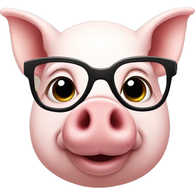 A pig with glasses emoji