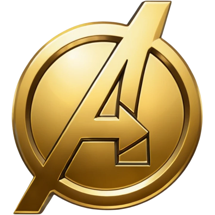 avengers logo gold color with transparent background emoji