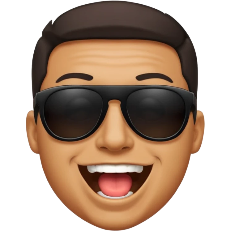 a bold man with black sunglasses and his mouth opened emoji