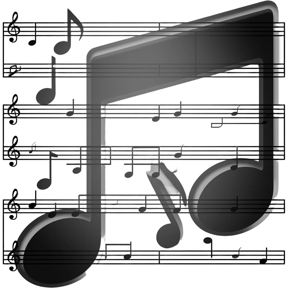 black lyrics sheet on white background emoji