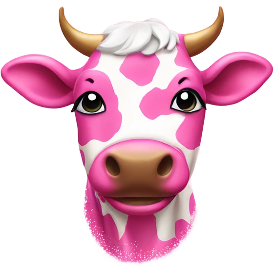 Pink spotted cow with glitter  emoji