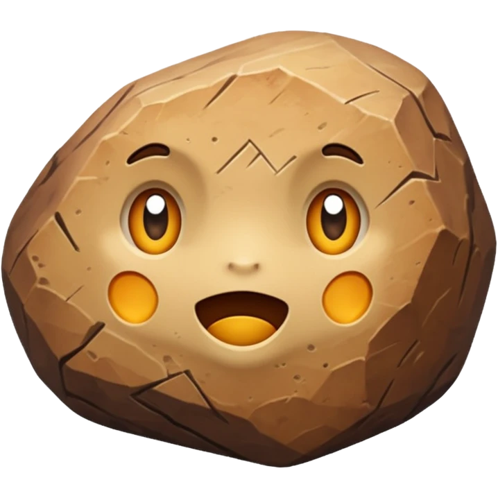make a brown rock  emoji