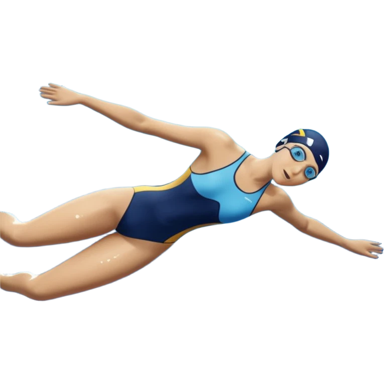 person swimming laps in pool zoomed out showing lap swiming back stroke, no more zoomed out full body but par under water I want to see the water more blue  emoji