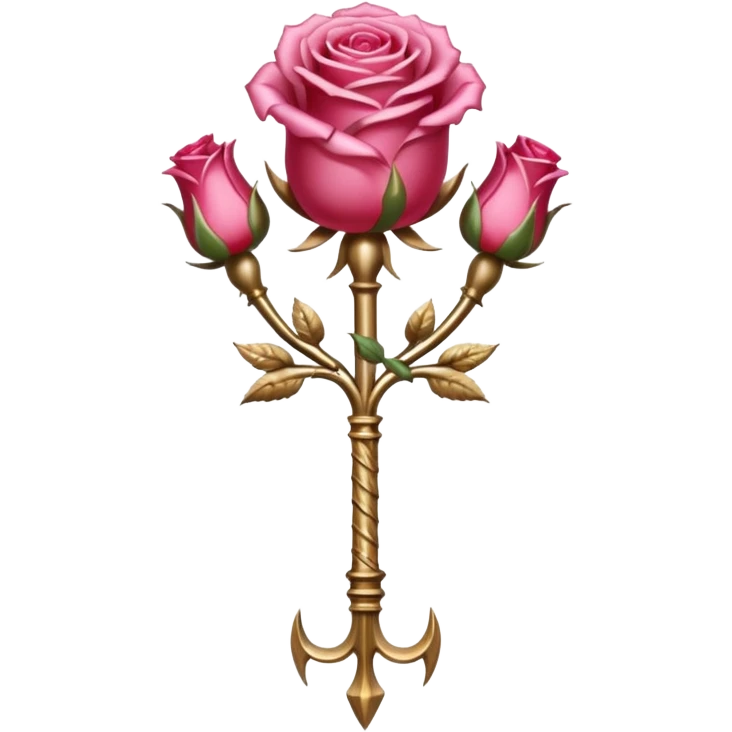 trident avec des rose dessus emoji
