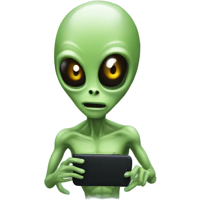 Alien use phone emoji