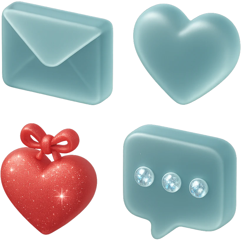 Add extra glitter accents to the tiny red heart with a bow, pastel red enamel, sparkling gems, soft glowing effect in matte glass style. emoji