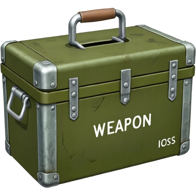 green military box with with an inscription weapon emoji
