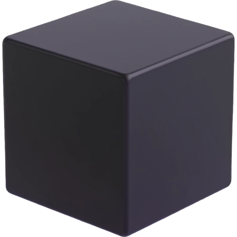 black cube in "glass" style emoji