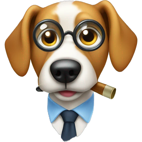 dog detective with a magnifying glass emoji